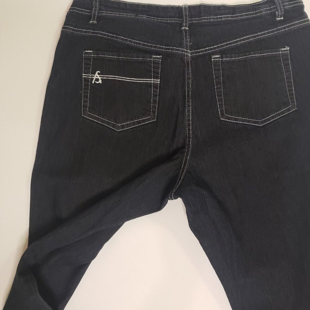 ASHLEY STEWART Denim Jeans Women's Size 14 Dark Blue Wash Citycore Dark Academia - Picture 11 of 16